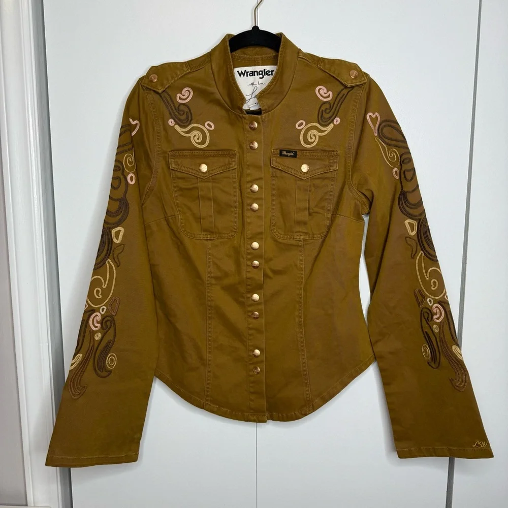 Wrangler X Lainey Wilson Embroidered Utility Jacket Brown - Medium - Picture 3 of 10